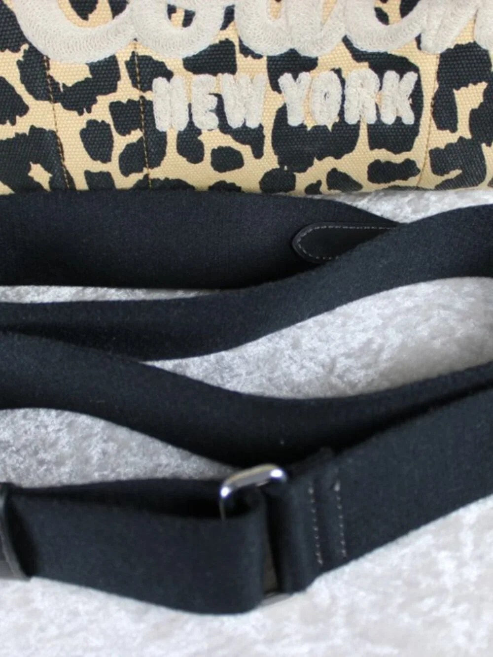 Coach New York Leopard Print Canvas Tote / Crossbody Bag